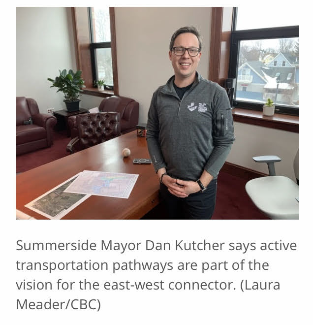 Mayor Dan Kutcher reports new east west connector will include activ transportation