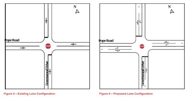 Greenwood and Pope Road Intersecton