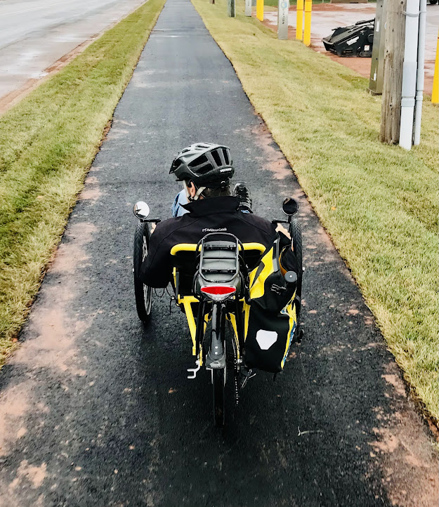 A recumbent bike on the Greenwood Drive AT Pathway